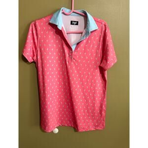 Waggle many mi gos polo golf shirt womens L